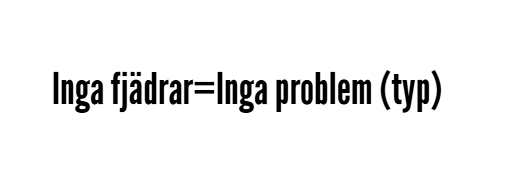 Inga fjädrar inga problem (typ)